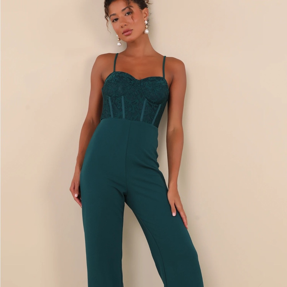 Elegant Green Teal Jumpsuit